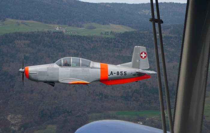 Anlässlich des Vereinsfluges vom Sonntag, 17.3.2024 kam diese Pilatus P-3 in Formation.