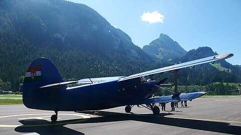 Nach der Landung in Saanen.