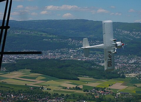 Flugzeugbegegnung.