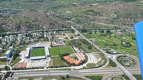 Fusballstadion in Sion.