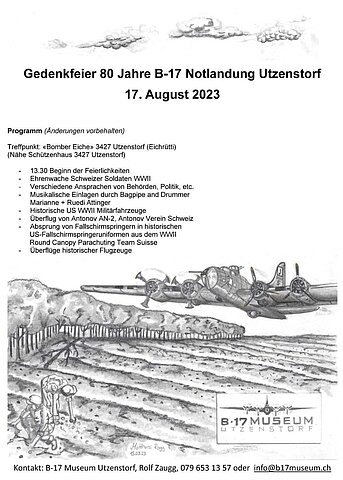 Infoblatt zum 80 Jahr Jubiläum in Utzensdorf.