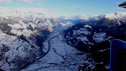 Blick in Richtung Oberwallis in der Gegend von Turtmann.