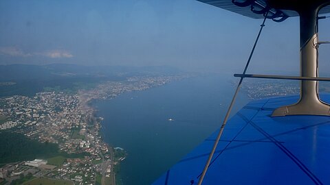 Überflug Grenchen Widnau auf der Höhe vom Zürichsee.