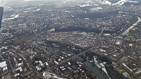 Altstatt von Bern. Bildrand unten Kuhrsaal.