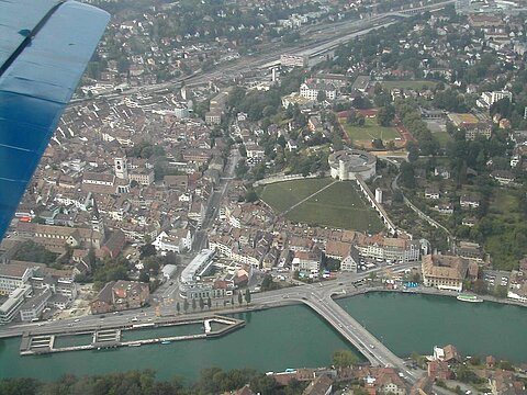 Über der Stadt Schaffhausen.