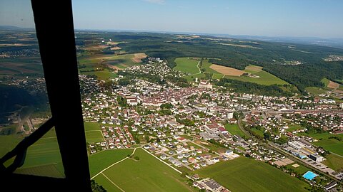 Im Anflug auf Porrentruy.
