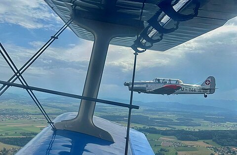 Trainingsflugzeug der Schweizer Luftwaffe.