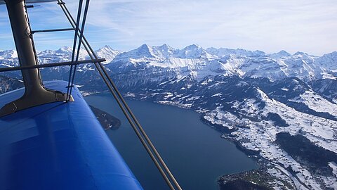 Die Berneralpen Wetterhorn, Finsterarhorn, Eiger, Mönch und Jungfrau.