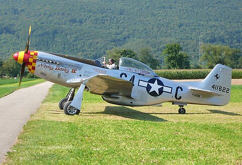 North American P-51 Mustang nach der Demonstration.