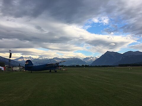 Stimmungsbild auf dem Flugplatz Thun.