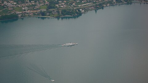 Raddampfer auf dem Genfersee.