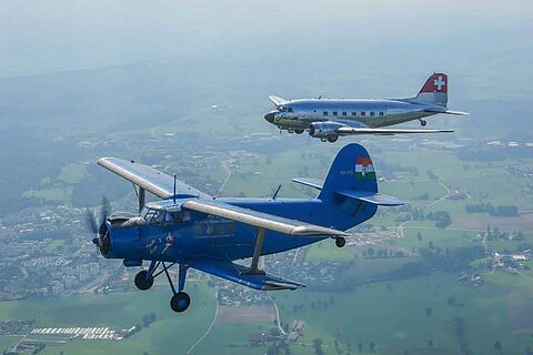 Blick aus dem Fotoflugzeug.