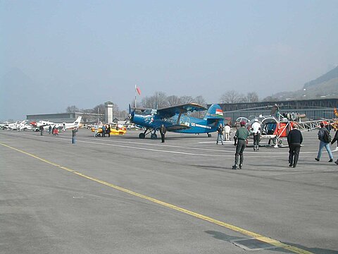 Eingetroffene Flugzeuge.