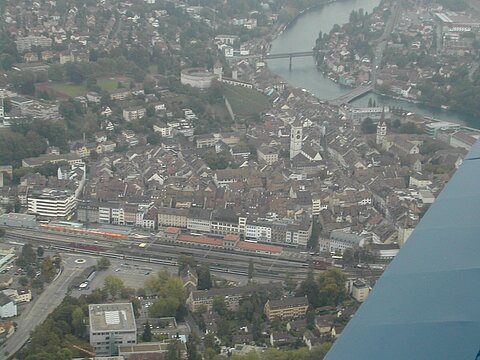 Rundflug über die Stadt Schaffhausen.