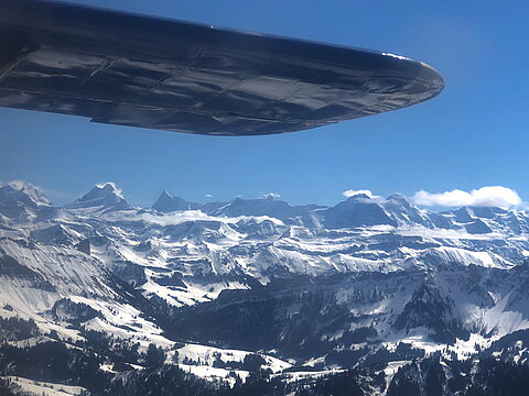 Schreckhorn, Finsterharhorn, Eiger, Mönch und Jungfrau