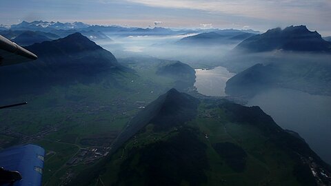 Gegenlichtaufnahme, links Stanserhorn.