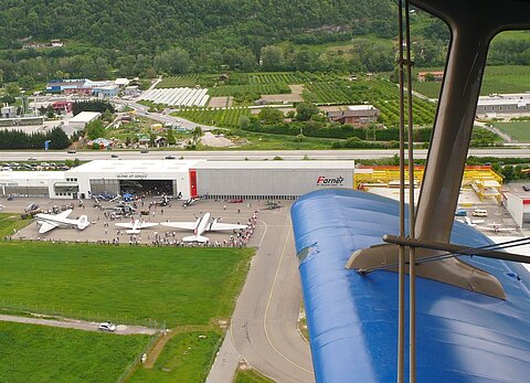 Beim Rückflug ein Blick auf das Festgelände.