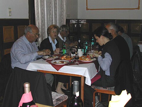 Gemeinsames Abendessen im Hotel Kapos.