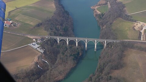 Eisenbahnbrücke bei Fribourg.