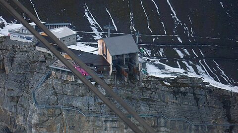 Mittelstation Schilthornbahn.