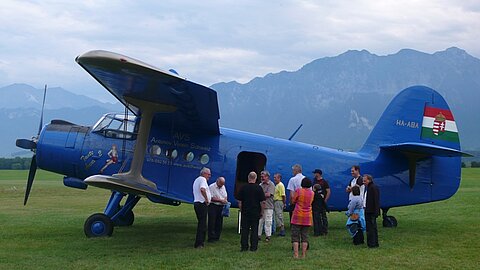 Passagiere bereit für den Rückflug nach Grenchen.