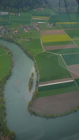 Guter Blick nach unten beim Stinson.