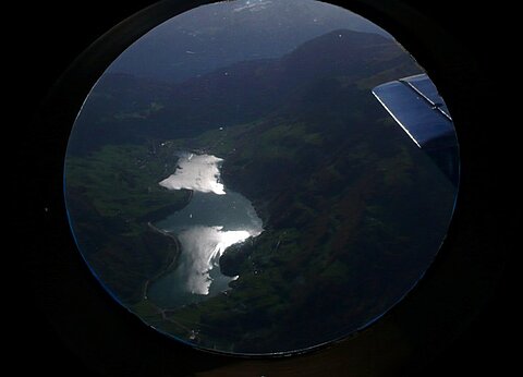 Sarnersee oben Lungernsee und Brünigpass.