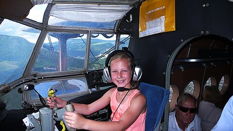 Unsere Nachwuchspilotin Céline auf dem Rückflug nach Grenchen.