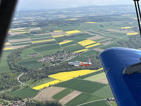 Der Pilatus P-3 nähert sich uns.