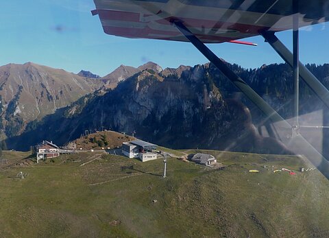 Über der Bergstation vom Hanenmoos.