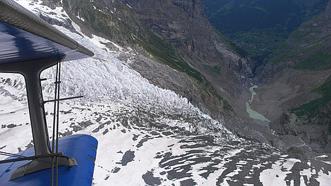 Unterer Grindelwaldgletscher Blick in Richtung Grindelwald.