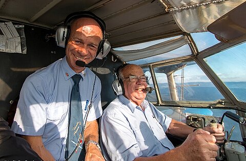 Unsere zwei Piloten.