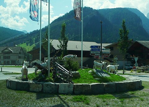 Spezielle Kreisel in Gstaad.
