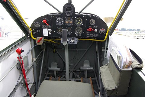 Ansicht auf Pilotensitz.