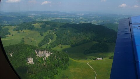 Im Anflug in Richtung Birrfeld.