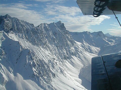 Rückflug über den Flüelapass.