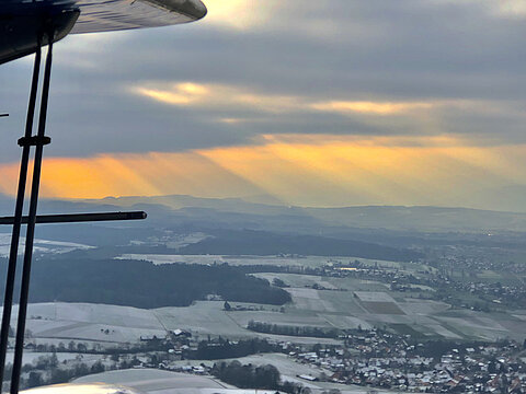 Blick in Richtung Westen, im Anflug auf Grenchen.