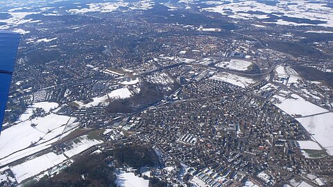 1000 Meter über der Stadt Bern.