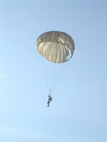 Rundkappenfallschirm.