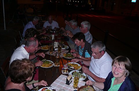 Gemeinsames Abendessen in Gera.