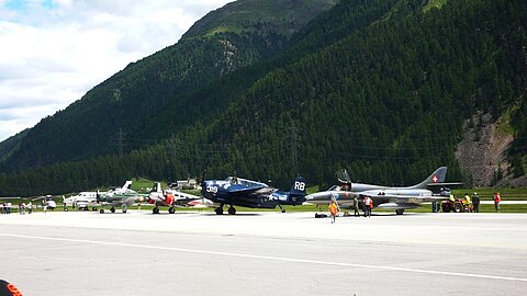 Einen solchen Flugpark hat Samedan in seiner Geschichte noch nie gesehen.