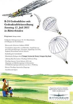 Gedenkfeier B-24 anl. Absturz in Bätterkinden 1944 (12.7.2015)