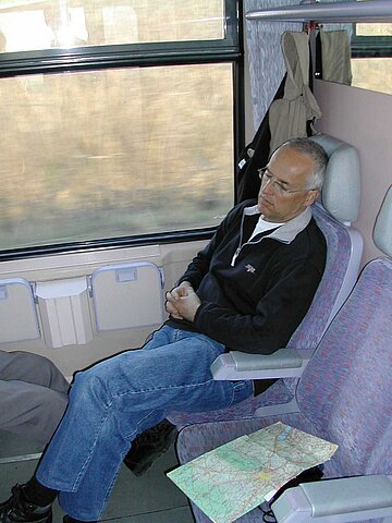 Auf der Zugsrückfahrt nach Kaposvár.