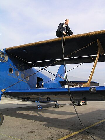 Flugvorbereitung.
