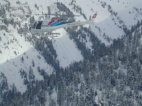 Formationsflug mit dem Heli.