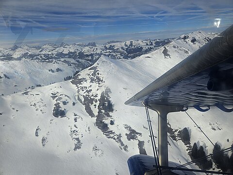 Blick zurück auf Bergstation, Parwengesattel.
