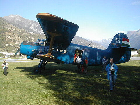 Landung in Raron.