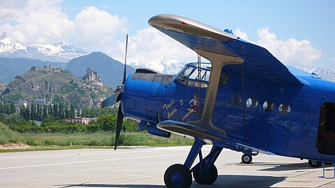Nach der Landung in Sion.