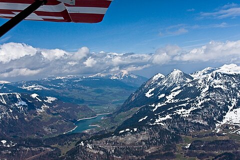 Wunderbare Sicht auf den Lauerzersee und Sarnersee.