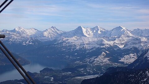 Wetterhorn, Schreckhorn, Eiger, Mönch und Jungfrau.